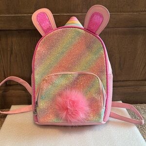 OMG accessories sparkly Pom Pom bunny toddler kid size backpack